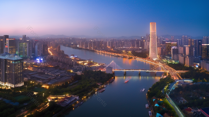 清晨凌晨早晨城市航拍光景摄影背景,高清,摄影图,摄影图片,图片大全,摄影图免费下载